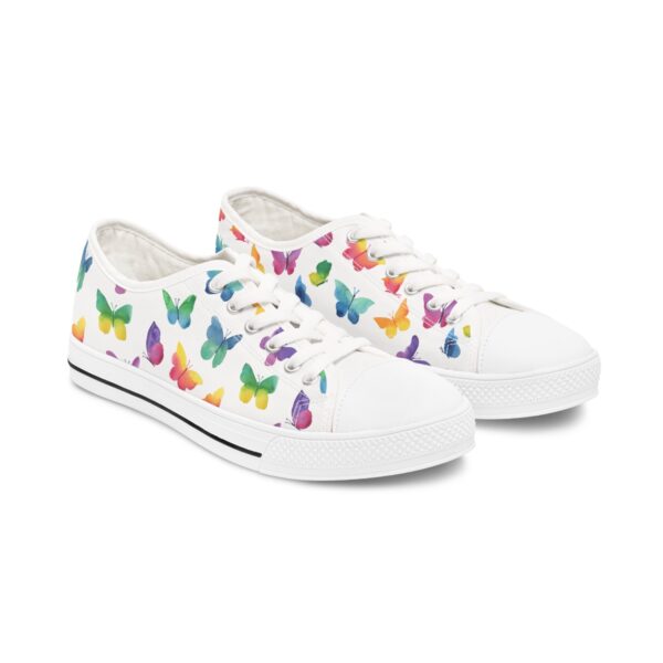 Women's Low Top Sneakers - Butterflies -